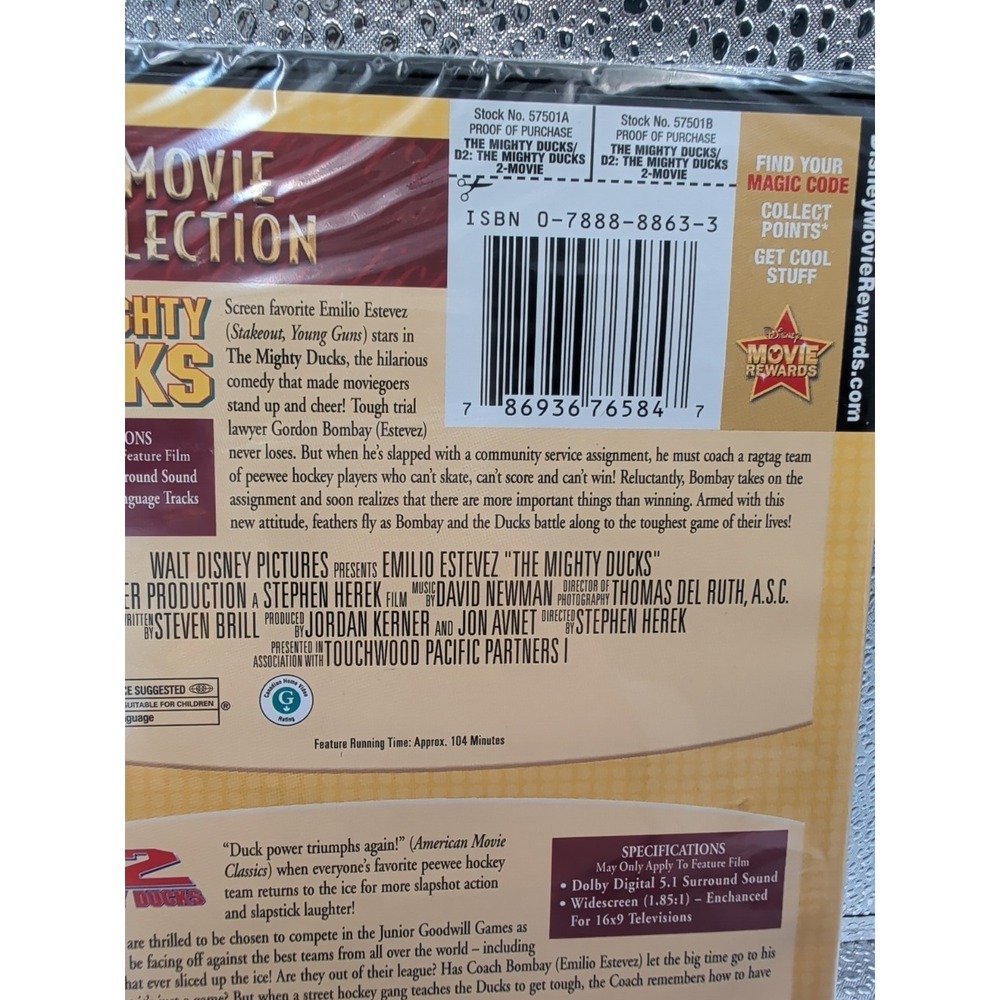 The Mighty Ducks / D2: the Mighty Ducks (DVD, 1994) New Sealed - Picture 6 of 9